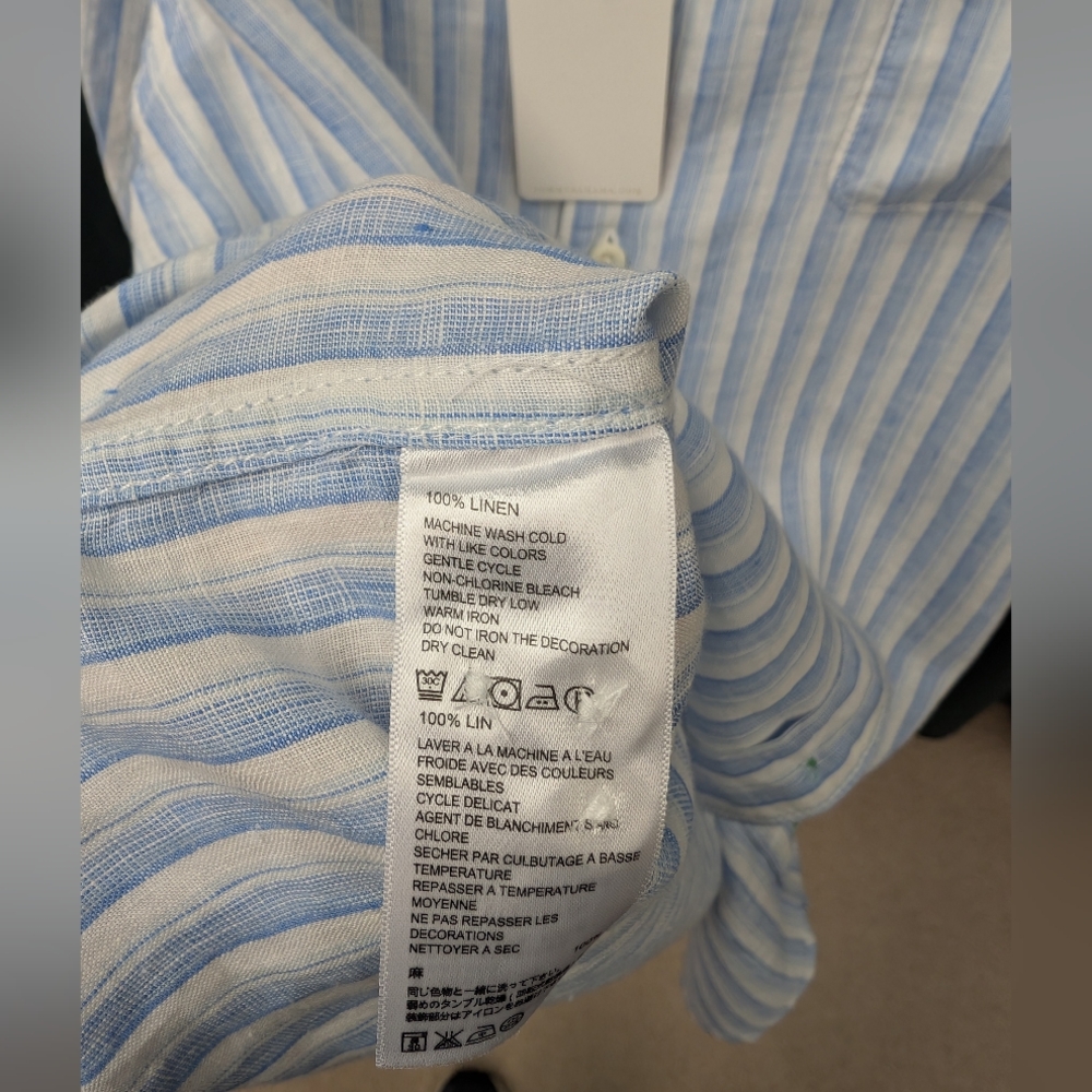 Tommy Bahama Blue Striped Men's Linen Shirt. Size Large (New With Tags) - Picture 4 of 5